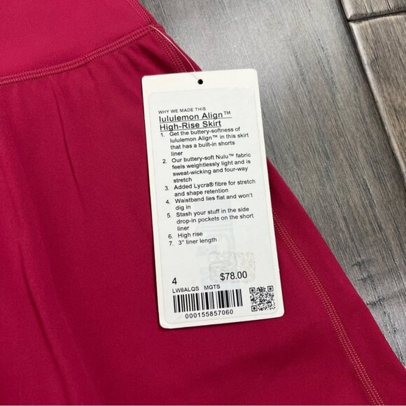 Lululemon NWT Align High-Rise Skirt Magenta Smoke - Picture 4 of 9